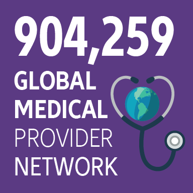 Company’s stats: 904,259 Global medical provider network