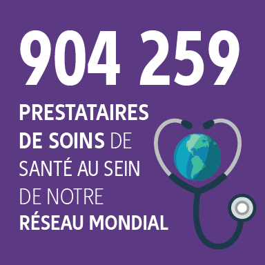 Principales données : 904 259 Prestataires de soins de santé au sein de notre réseau mondial